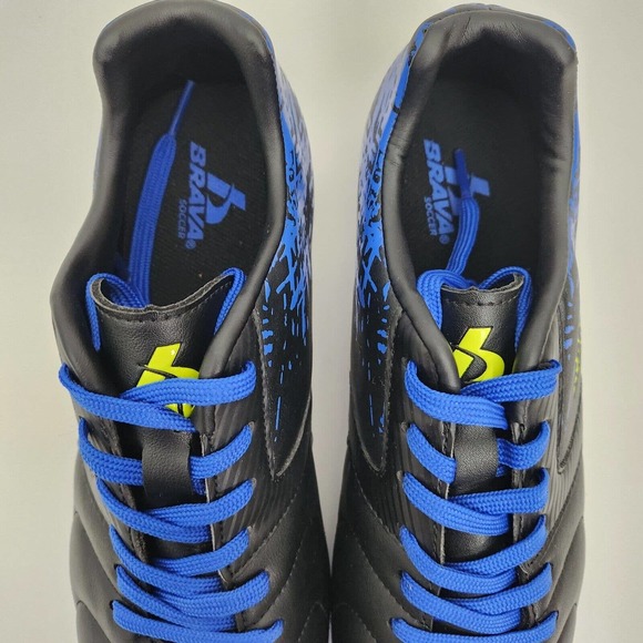 Brava Soccer Futbol Cleats Youth Boys Size 5.5D Blue Black Yellow Lace Up 160464 - Picture 4 of 11